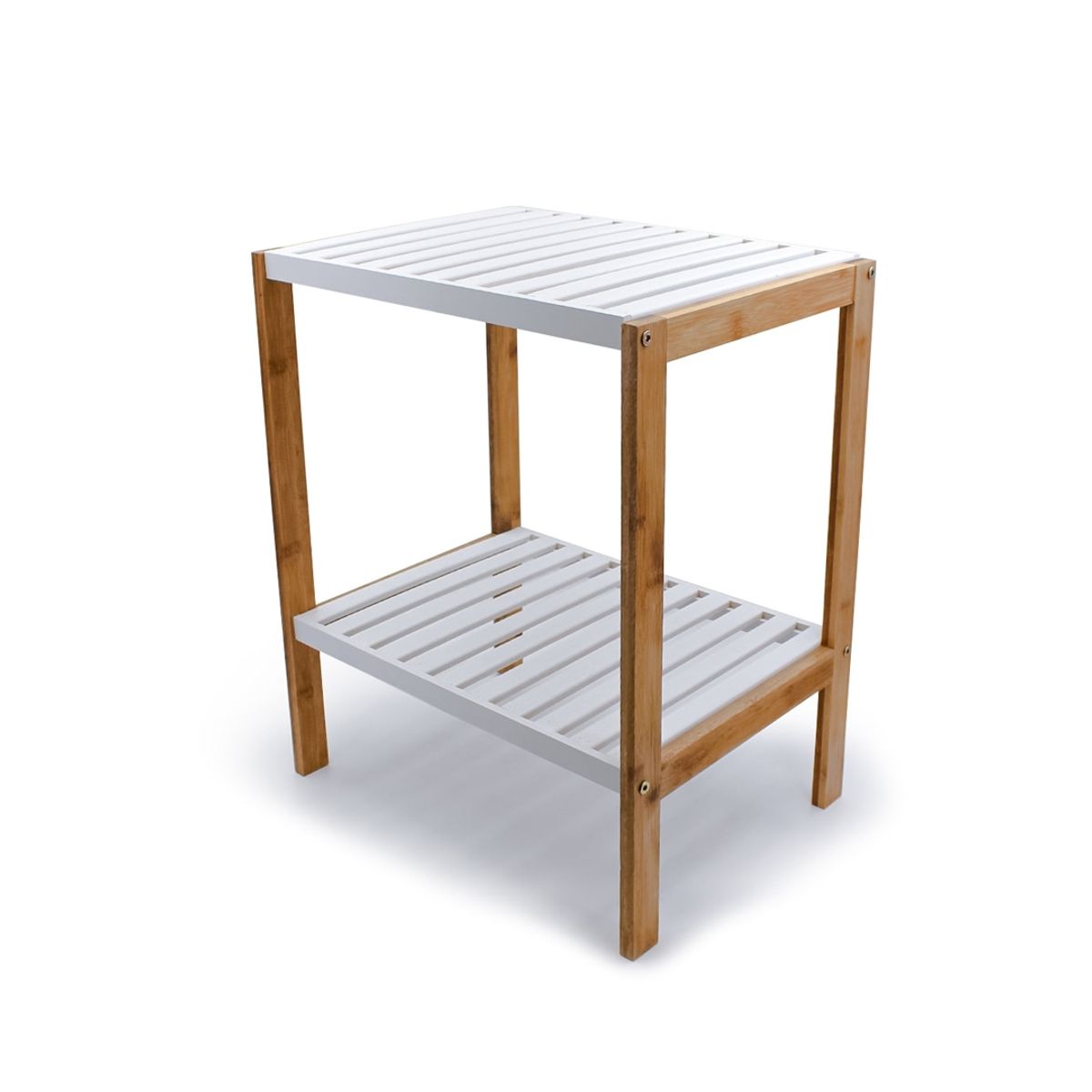 NEWTREE - Mueble Organizador Estante Repisa de Bambú 2 Niveles 40x30x50cm