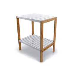 NEWTREE - Mueble Organizador Estante Repisa de Bambú 2 Niveles 40x30x50cm