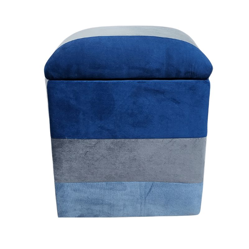 GENERICO - Pouf Baul Azules Felpa 40x33x50 Rimar