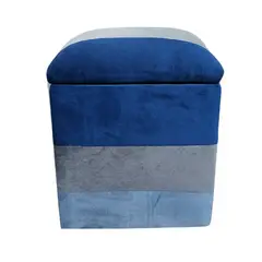 GENERICO - Pouf Baul Azules Felpa 40x33x50 Rimar