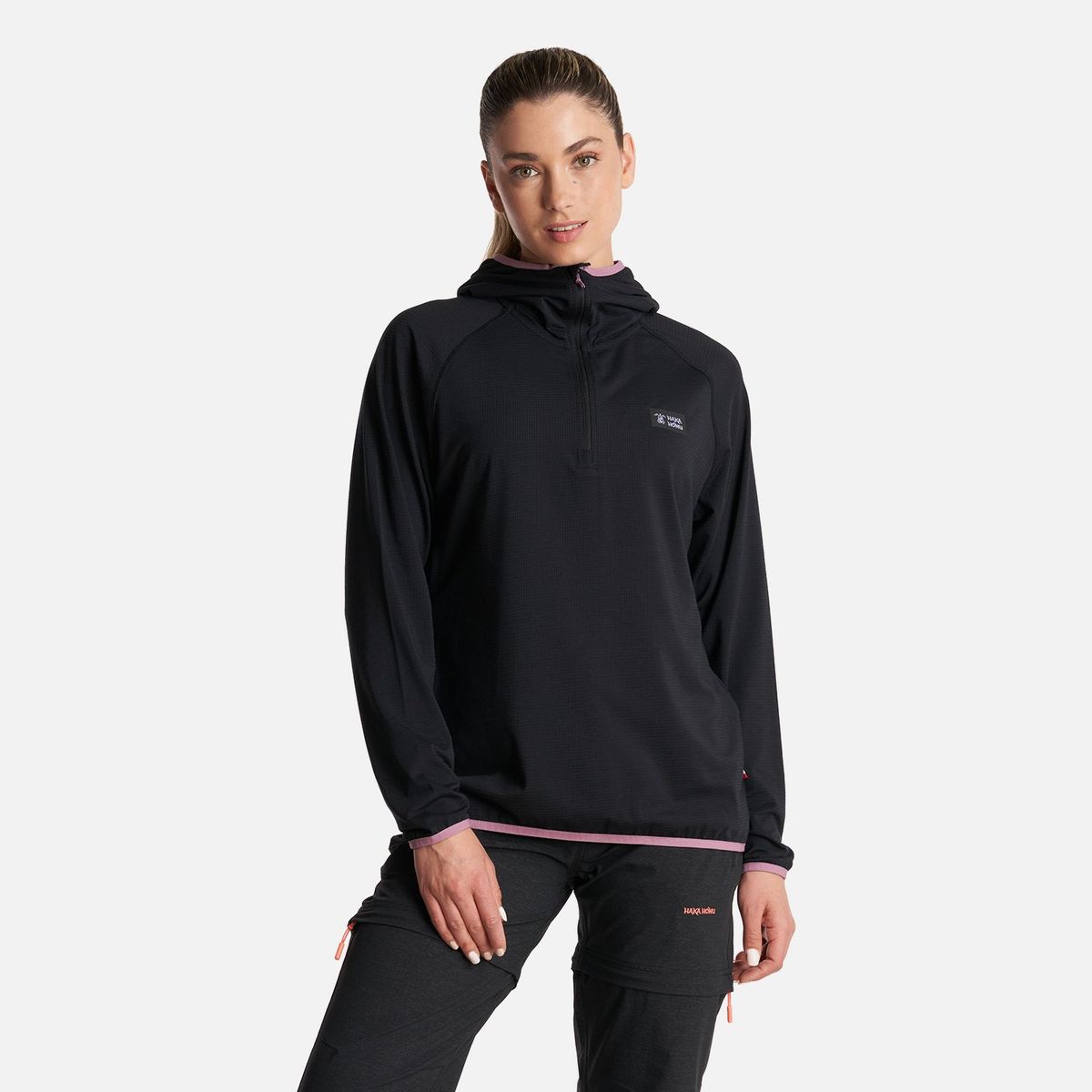 HAKA HONU - Poleron Mujer Taina Pro Negro Haka Honu