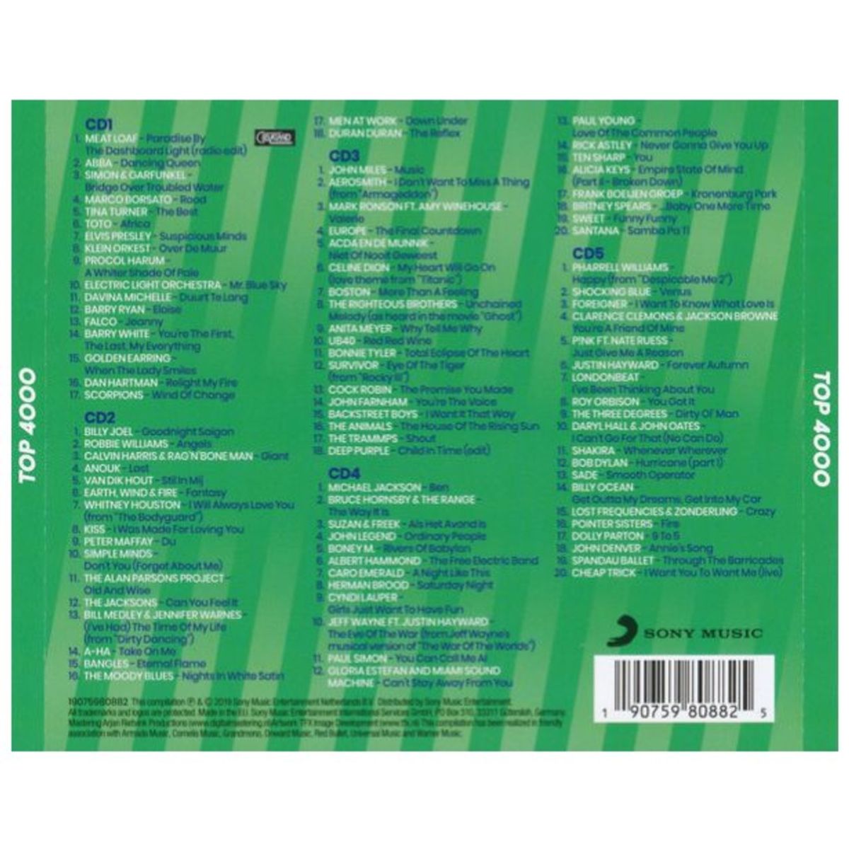 HITWAY MUSIC - TOP 4000 - HET BESTE UIT DE RADIO 10 (5CD) - CD HITWAY MUSIC