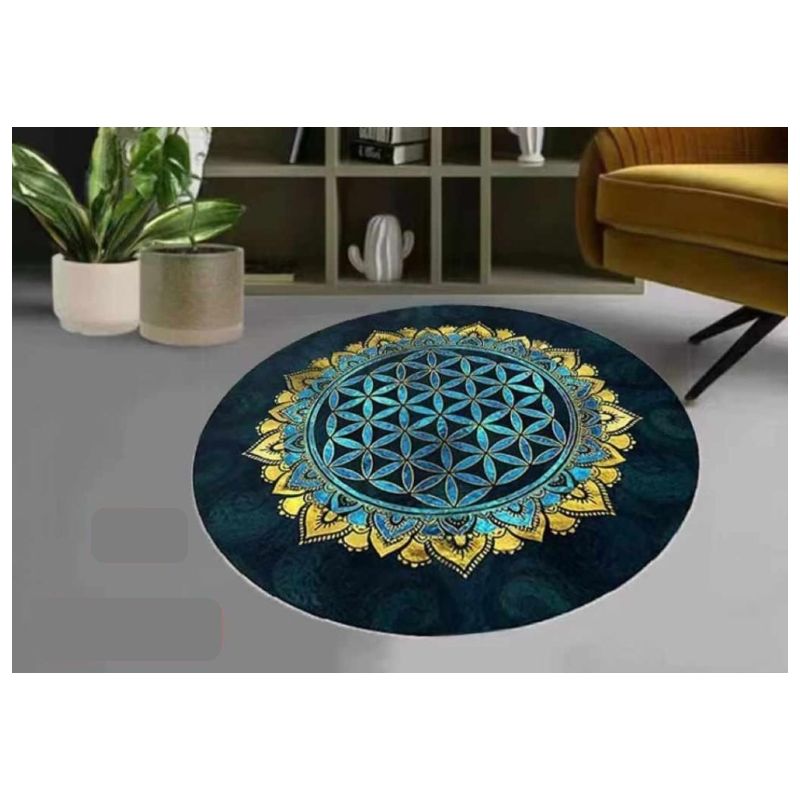 GENERICO - ALFOMBRA REDONDA CON DISEÑO mandala 160X160 CM