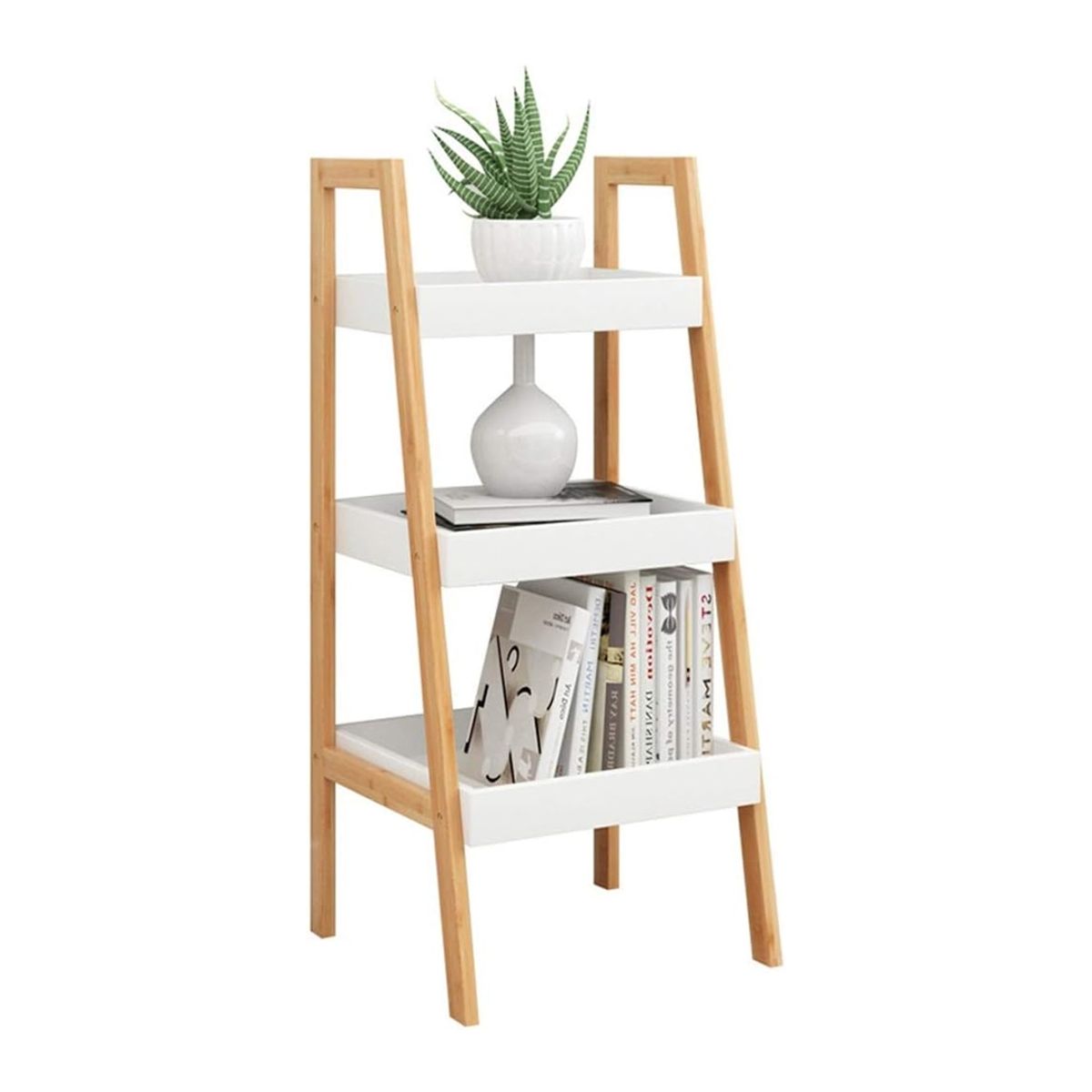 NEWTREE - Mueble Organizador Estante de Madera Bambú 3 Bandejas 35x31x80cm