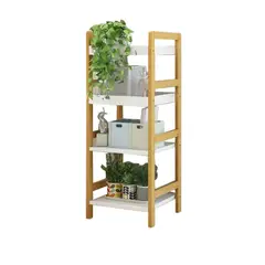 NEWTREE - Mueble Organizador Estante Repisa de Bambu 4 Niveles 30x30x100cm