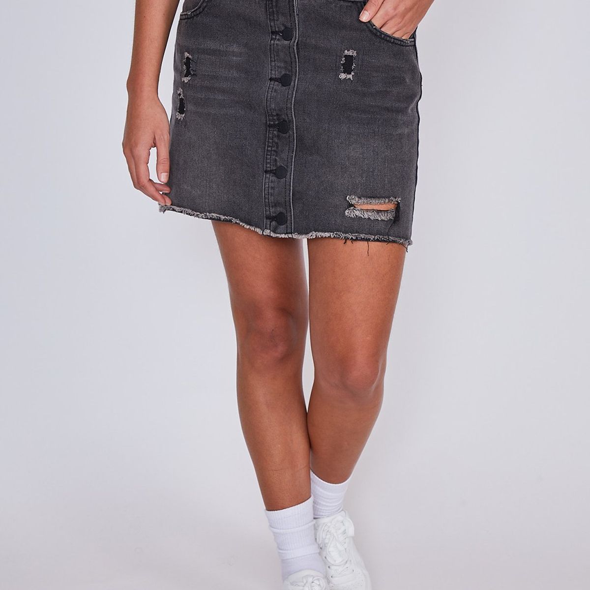 SIOUX - Falda Mujer Denim Destroyer Negro Sioux