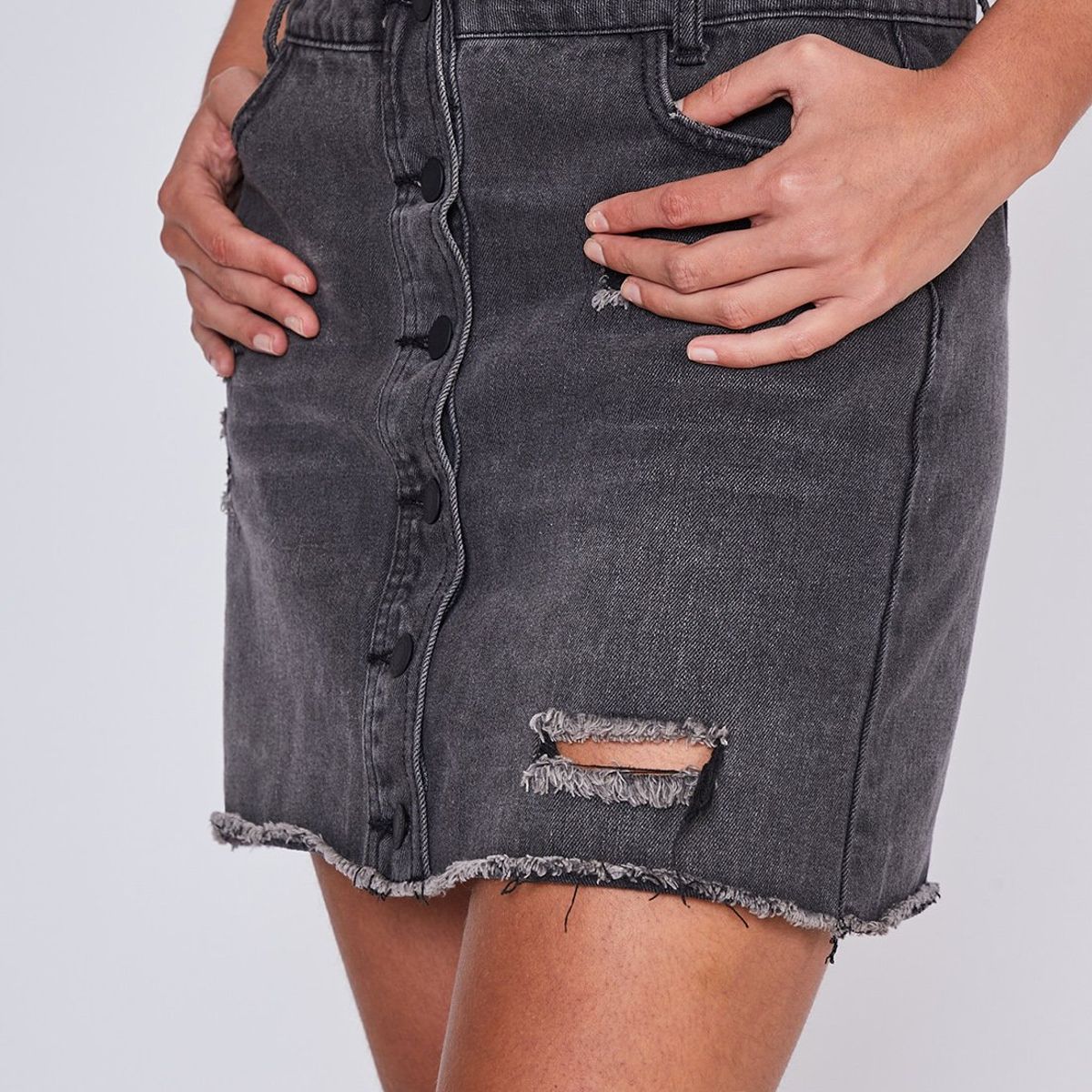 SIOUX - Falda Mujer Denim Destroyer Negro Sioux