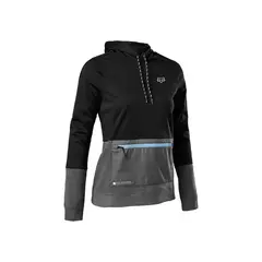 FOX - Poleron Bicicleta Mujer Ranger Windbloc® Negro/Gris