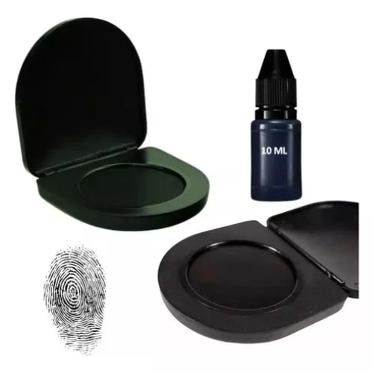 GENERICO - Sello De Huella Digital Almohadilla Y Tinta De 10 ml 7x7 cm