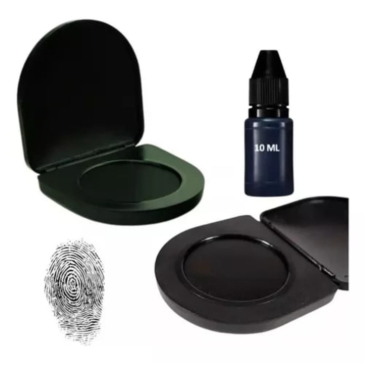 GENERICO - Sello De Huella Digital Almohadilla Y Tinta De 10 ml 7x7 cm