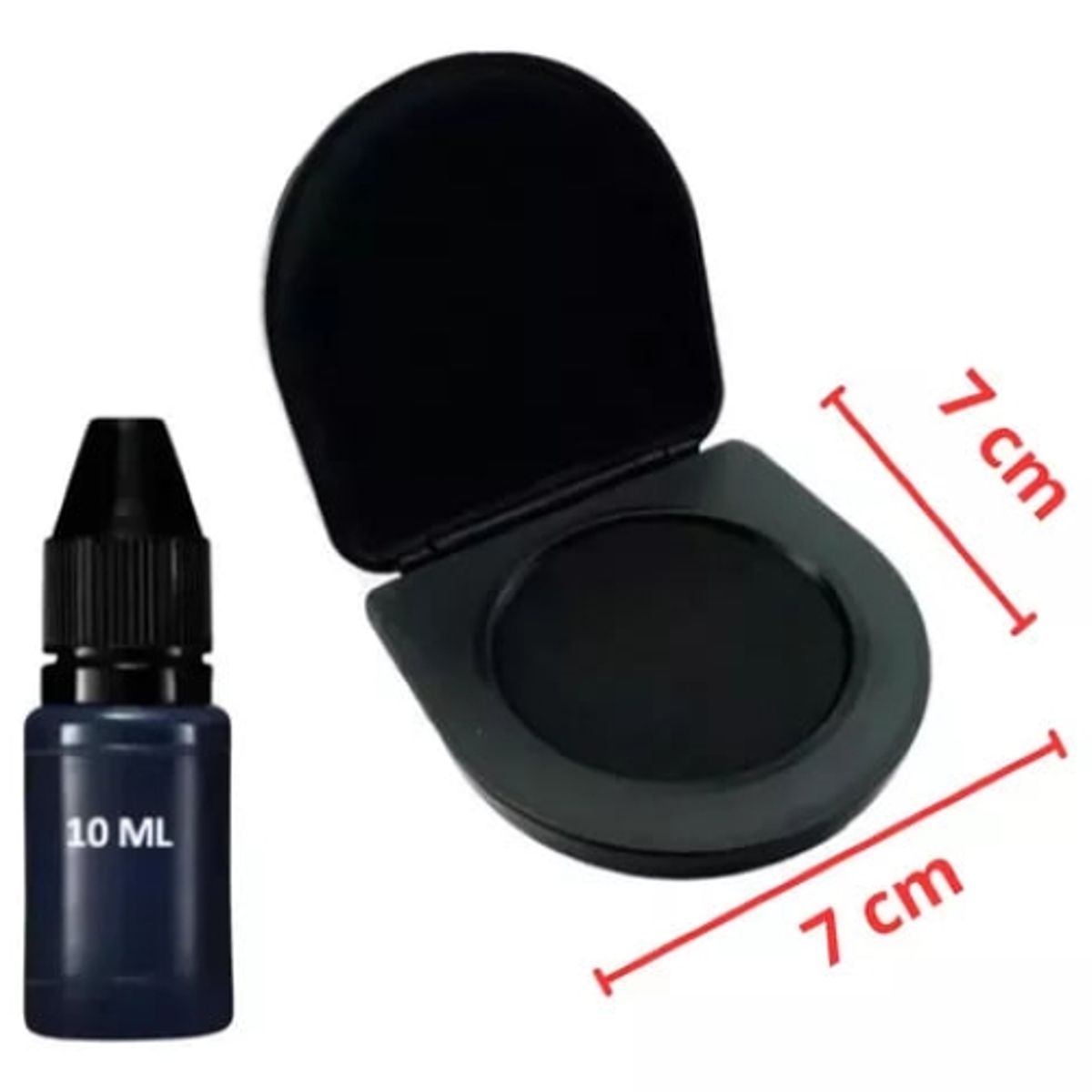 GENERICO - Sello De Huella Digital Almohadilla Y Tinta De 10 ml 7x7 cm