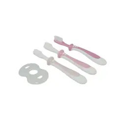 PIGEON - Set de cepillos dentales de aprendizaje rosado