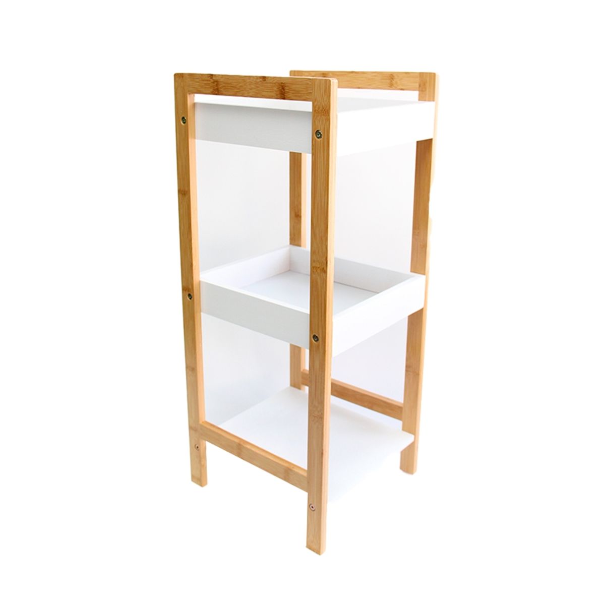 NEWTREE - Mueble Organizador Estante Repisa de Bambú 3 Niveles 30x30x72cm