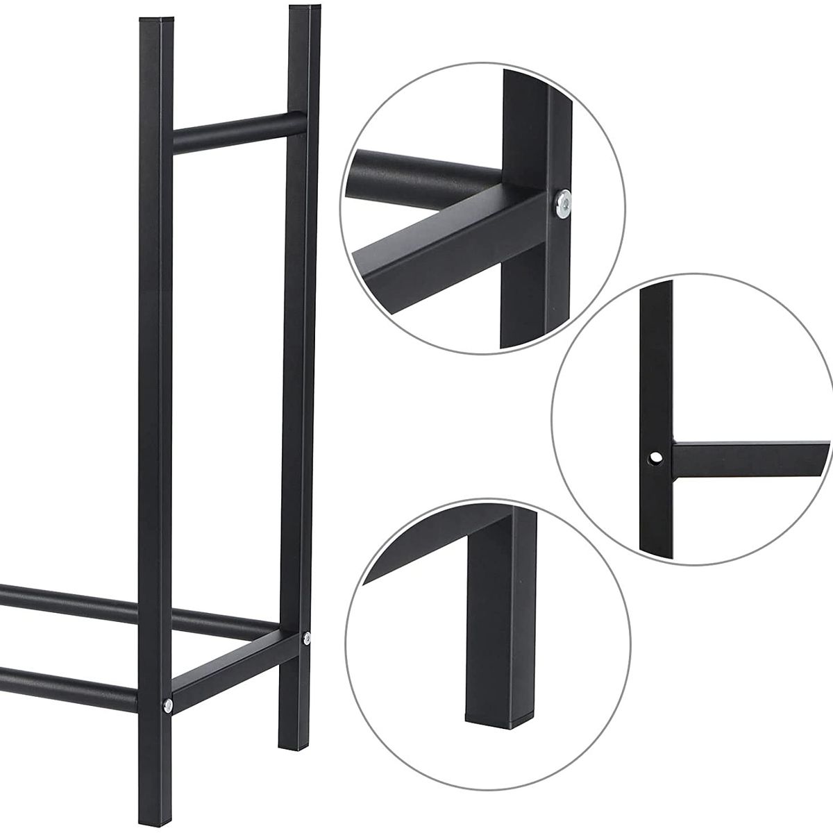 GENERICO - Leñero Estante Para Madera O Leña De Acero Negro