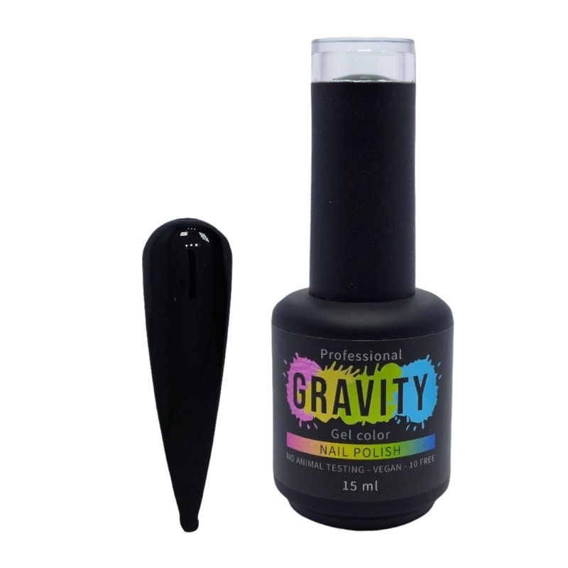 GRAVITY - Negro Esmalte Permanente Profesional 15ml 043.