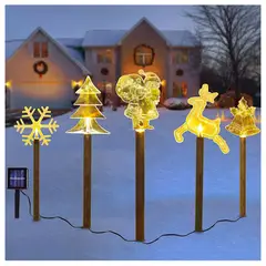 OEM - Set de 5 Estacas Solares Navidad Diferentes Diseños