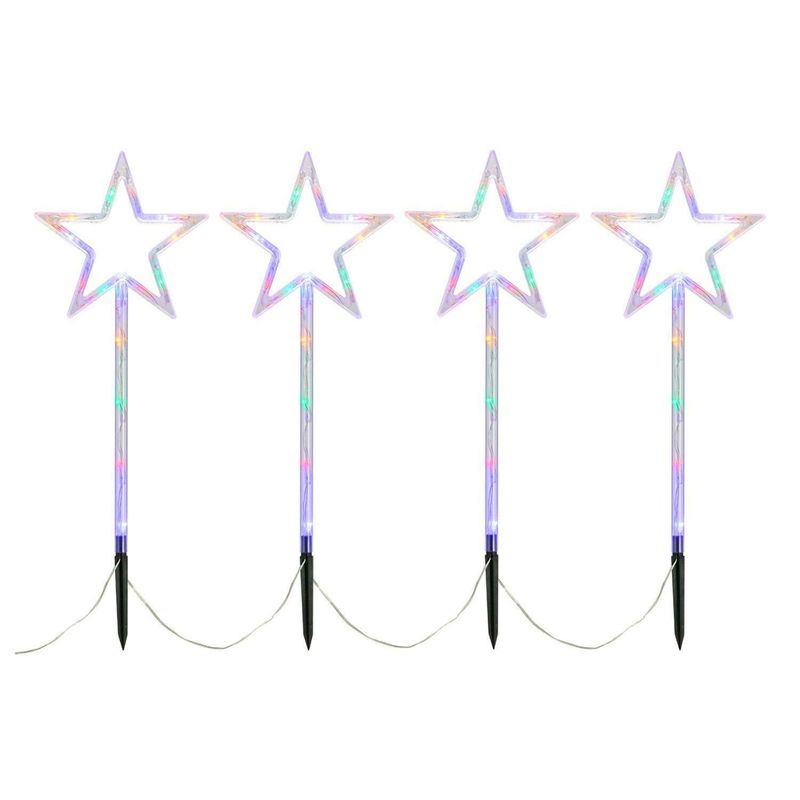 OEM - Set 4 Estacas Solares Navidad Diseño Estrellas