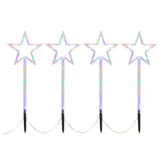 OEM - Set 4 Estacas Solares Navidad Diseño Estrellas