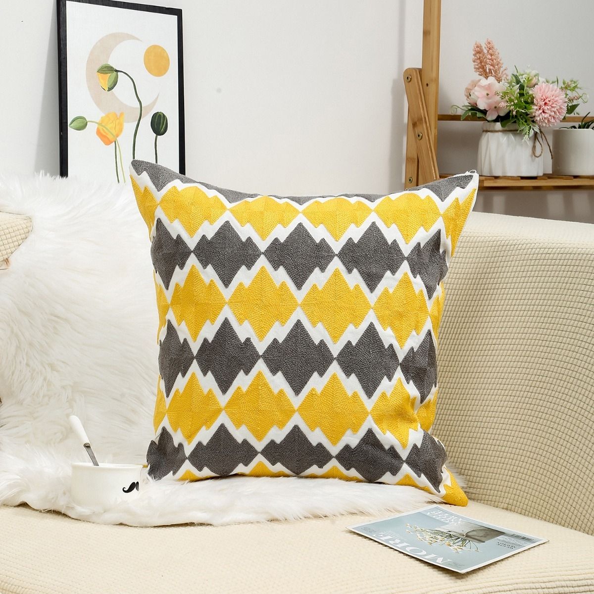 GENERICO - Funda De Cojin Decorativa Hermosos Bordado 03