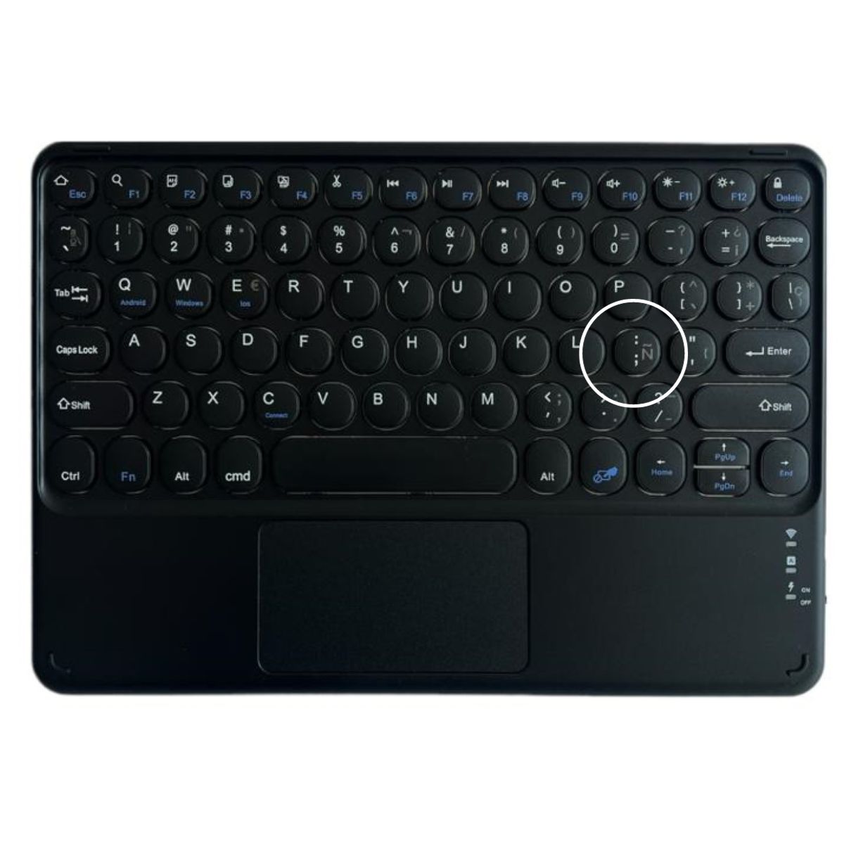 GENERICO - Teclado Inalámbrico Bluetooth Con Mouse (touchpad) Negro