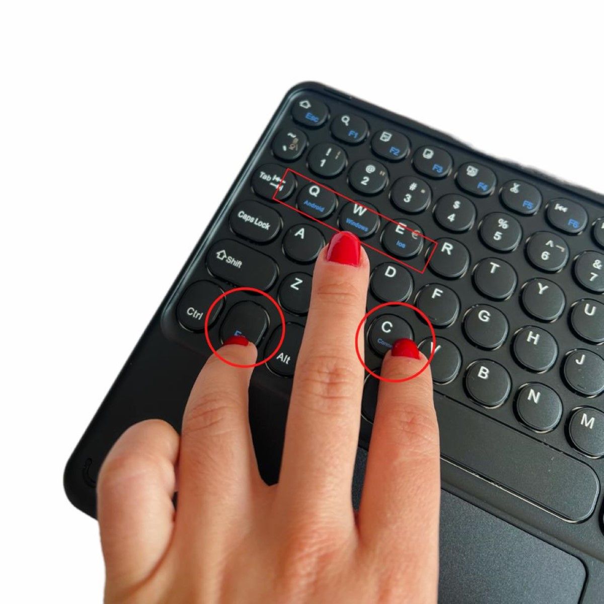 GENERICO - Teclado Inalámbrico Bluetooth Con Mouse (touchpad) Negro