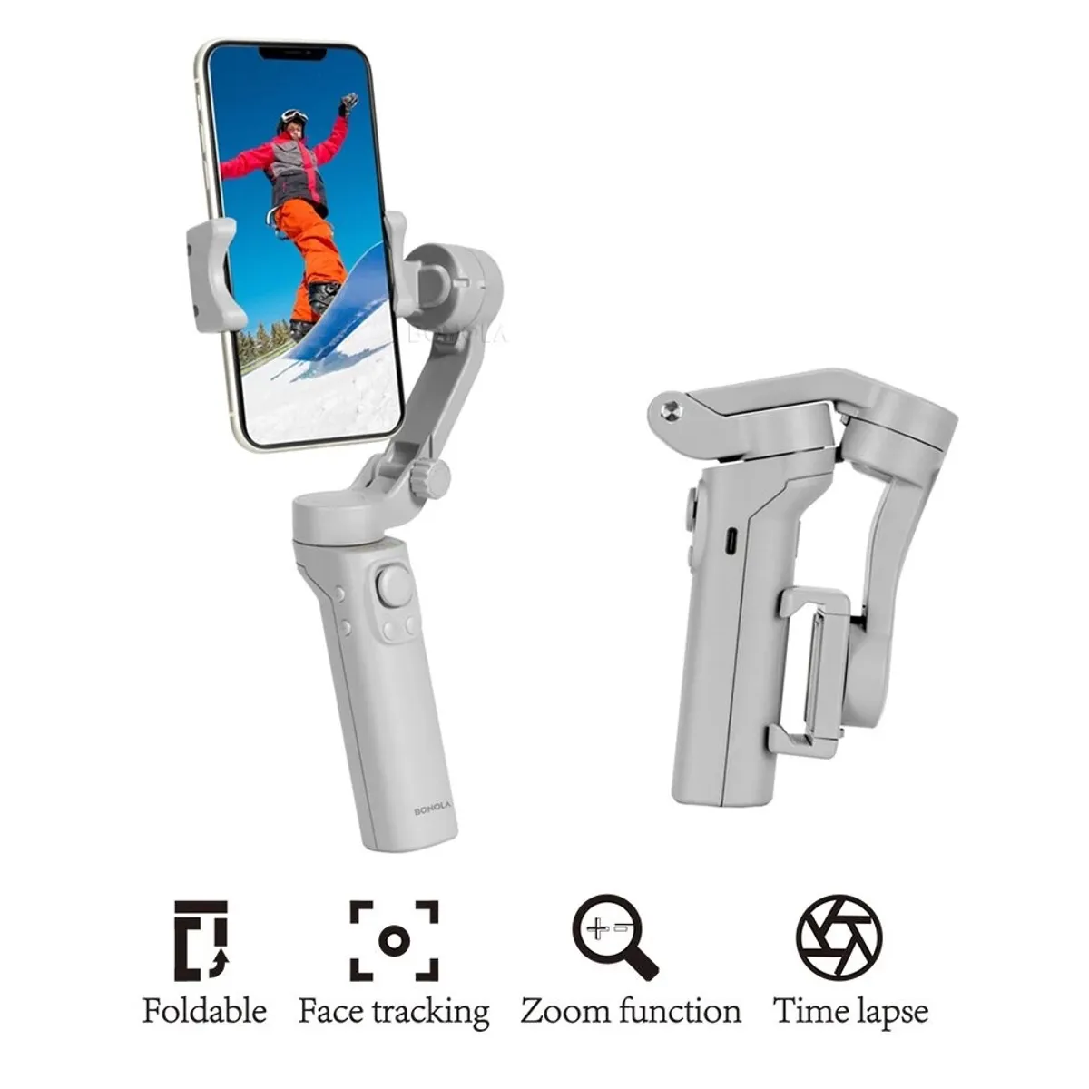 ACTUAL - Estabilizador Celular Cámara de Acción Plegable 3 Ejes Gimbal Trípode
