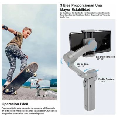 Imagen 2 del producto Estabilizador Celular Cámara de Acción Plegable 3 Ejes Gimbal Trípode