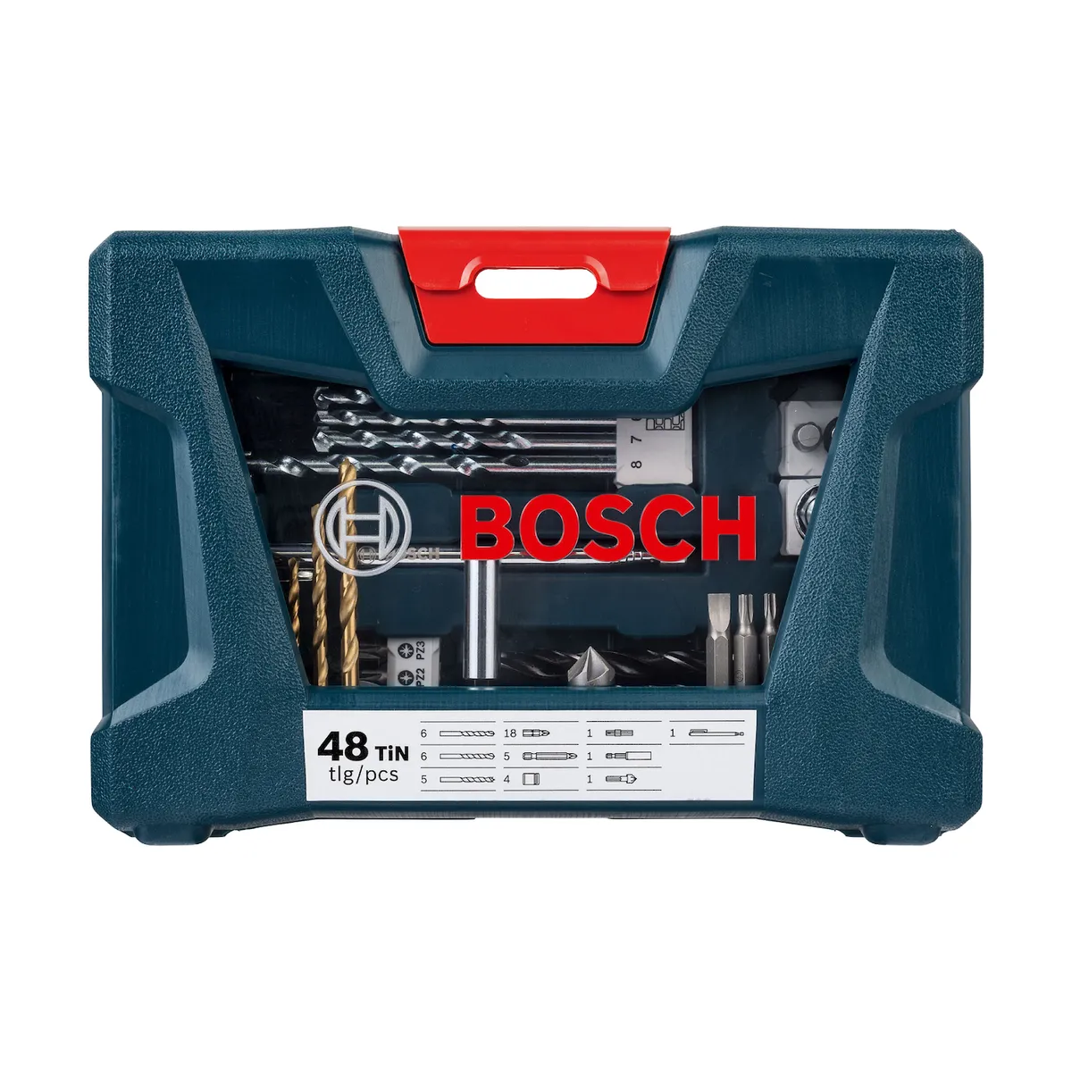 BOSCH - MALETÍN V-LINE TITANIO 48 PIEZAS  + BARRA IMANTADA BOSCH