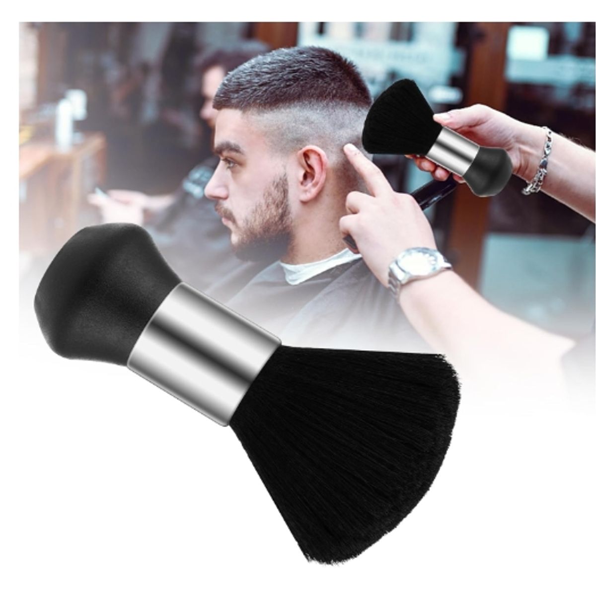 GENERICO - Botapelo Negro Brocha Mopa Peluquería.