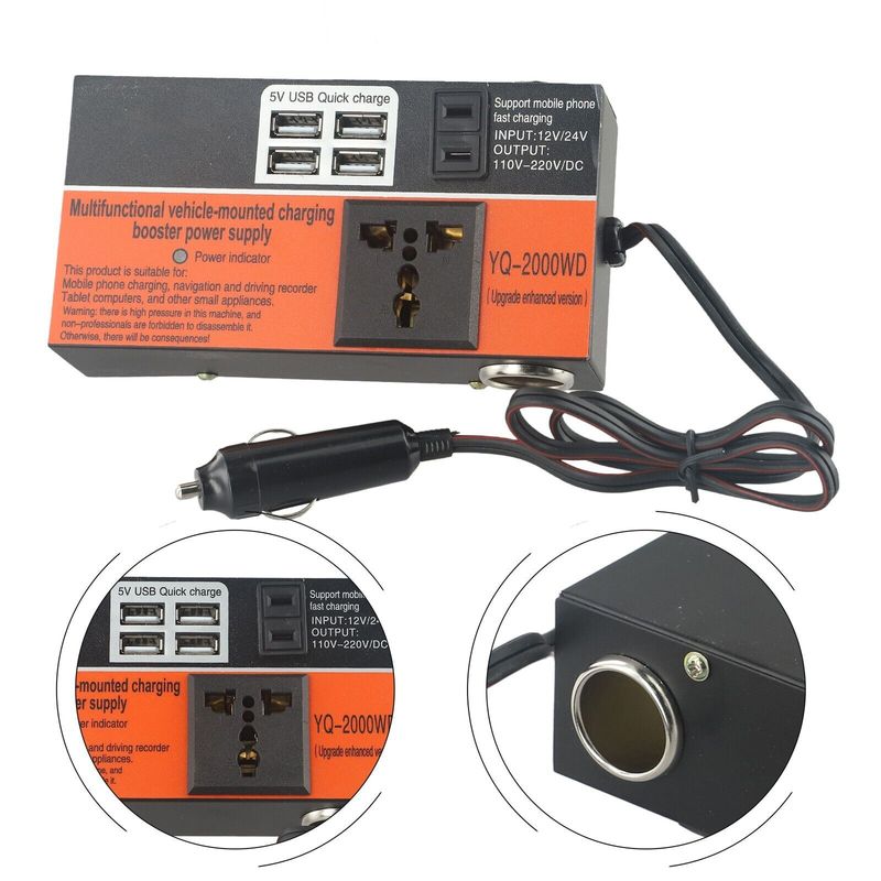 GENERICO - Inversor Voltaje 12-220v 1500w Convertidor Multiproposito