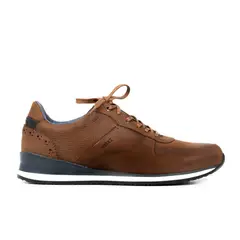 VELEZ - Vélez Zapatilla Tenis Casual Cooper De Cuero Vintage Brandy