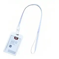 GENERICO - PACK DE 12 PORTA CREDENCIALES CON CINTA BLANCO