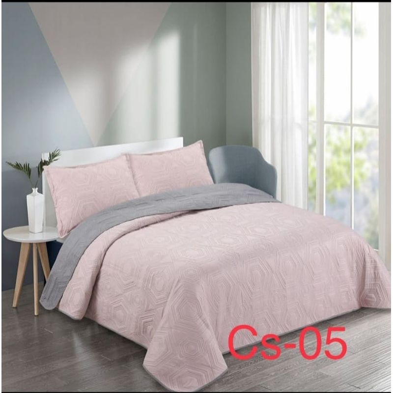 GENERICO - Quilt de Verano 1.5 Plaza. Color Palo Rosa Cs05