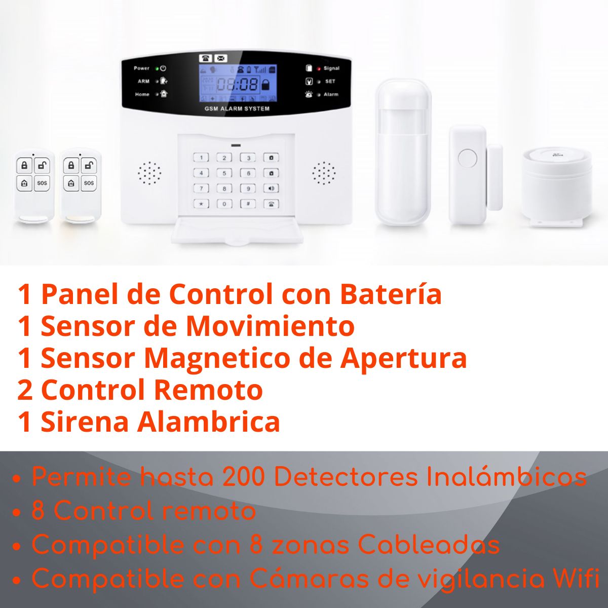 D MOTICA - Kit Alarma Wifi  Gsm Seguridad Inteligente Inalámbrica A6