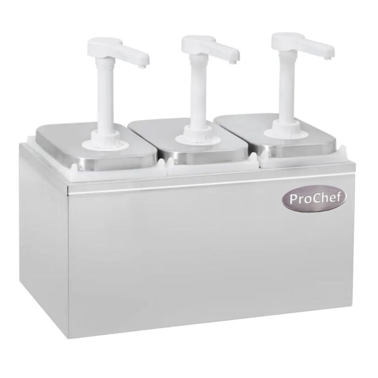 Dispensador de salsa 3x2 Lt. Acero inoxidable