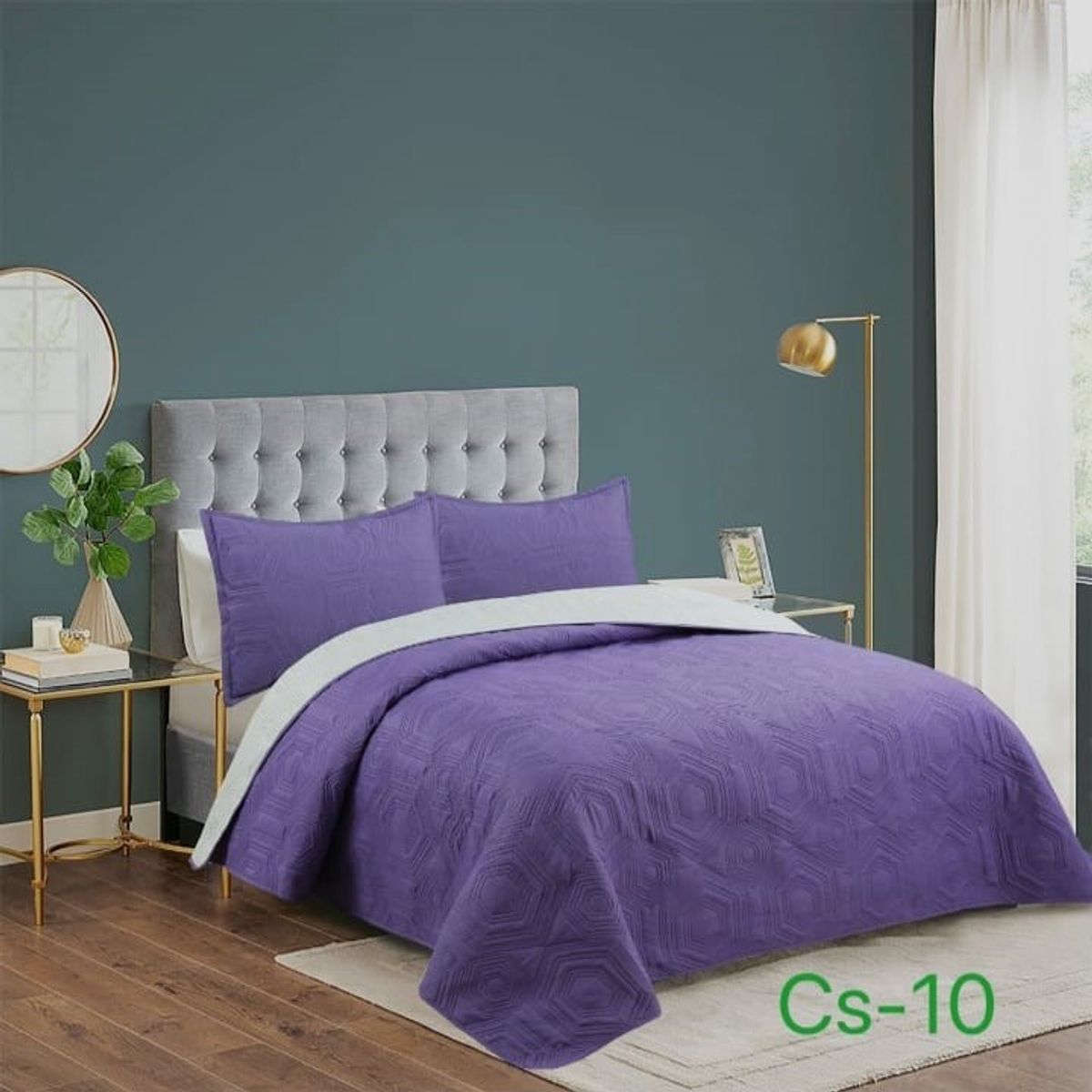 GENERICO - Quilt de Verano 1.5 Plaza. Color Morado Cs10