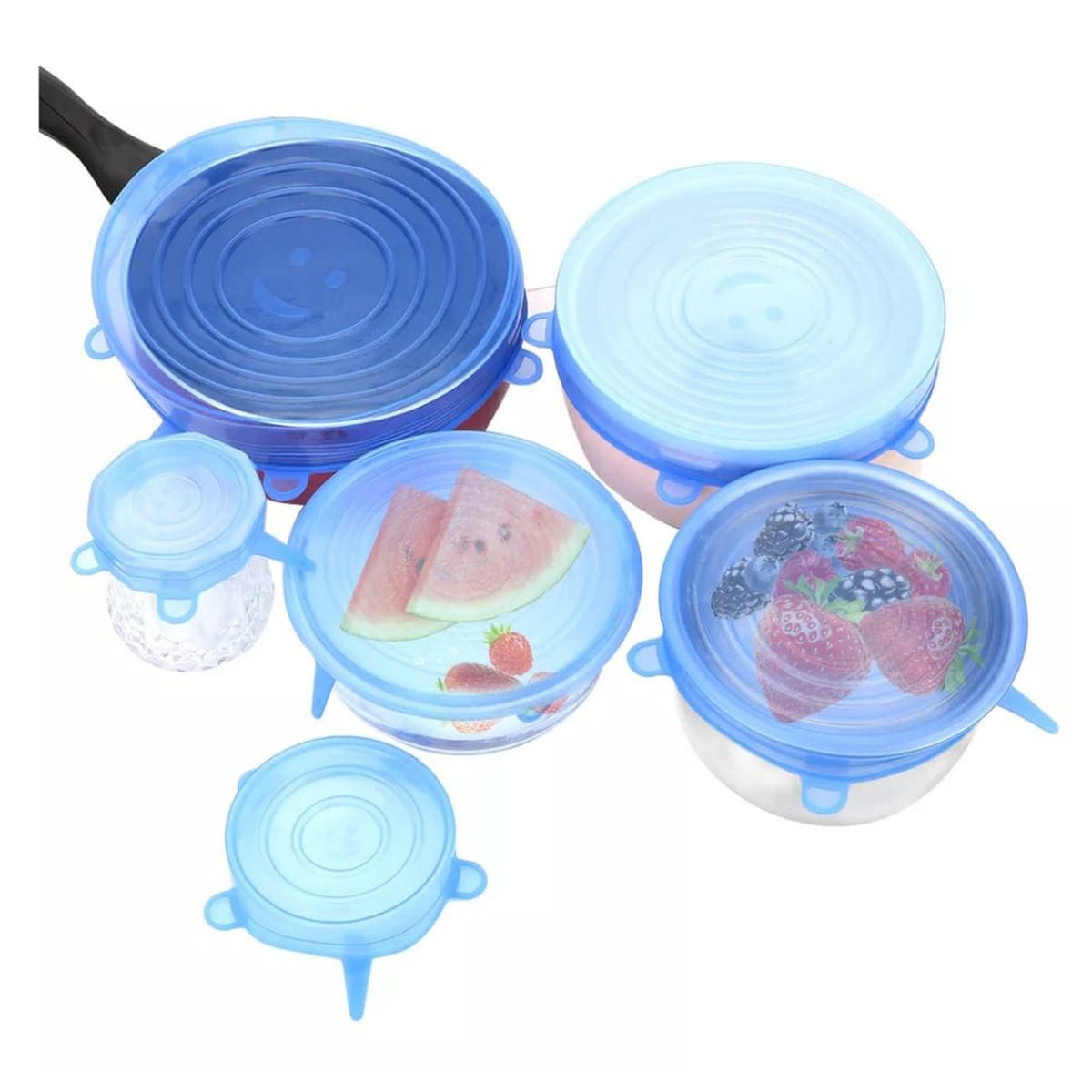 OEM - TAPAS DE SILICONA EXTENSIBLE ANTI ESCURRIMIENTO 6 PIEZAS