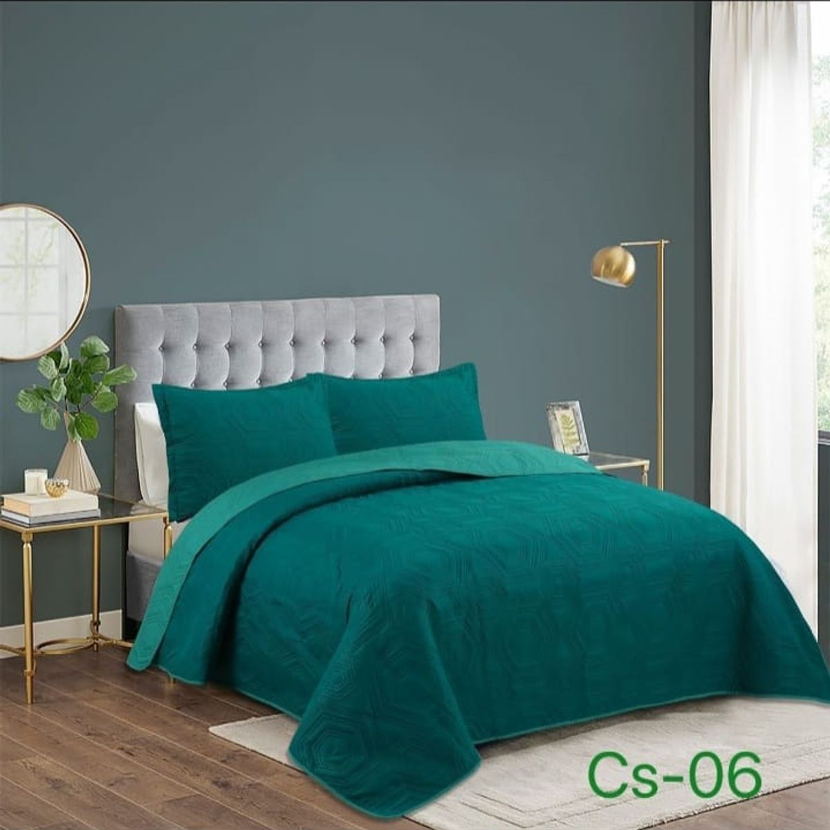 GENERICO - Quilt de Verano 1.5 Plaza. Color Verde Cs06