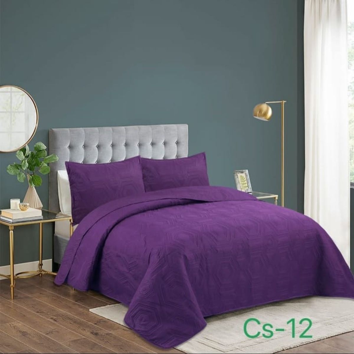 GENERICO - Quilt de Verano 1.5 Plaza. Color Morado Cs12