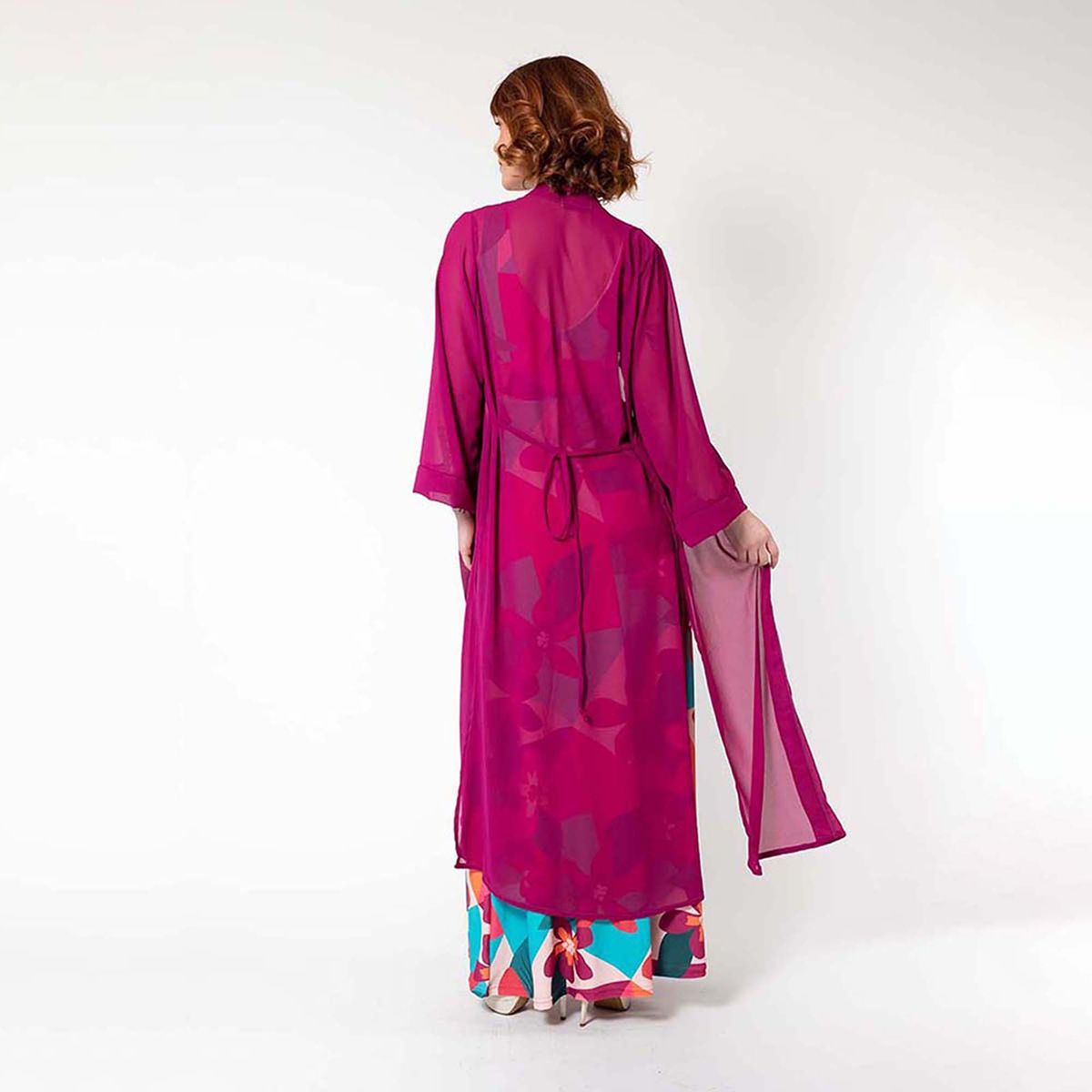 NATALIA SEGUEL - Kimono Largo Fucsia Natalia Seguel