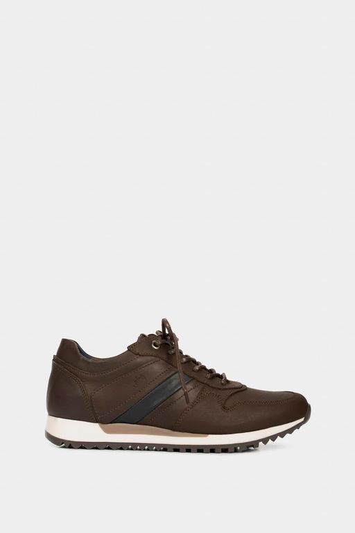 Vélez Zapatilla Tenis Romeo Cuero Hombre Envejecido Café