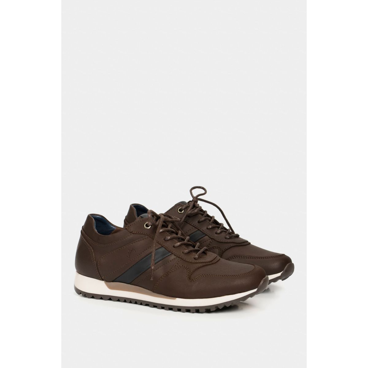 VELEZ - Vélez Zapatilla Tenis Romeo Cuero Hombre  Envejecido Café