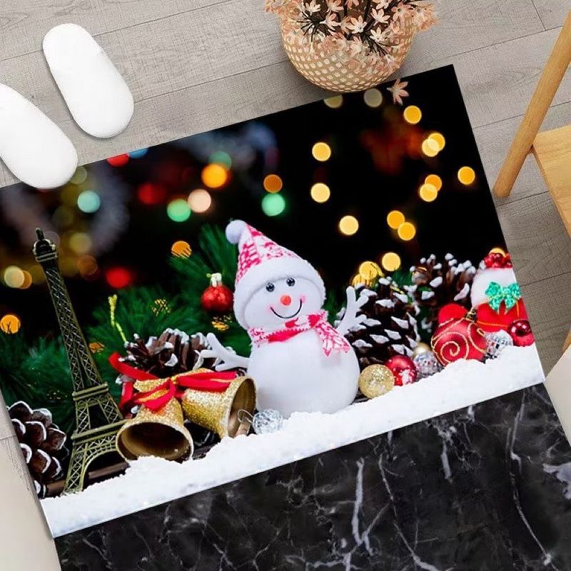 GENERICO - Alfombra Living Diseño Navidad 120x160cm Muñeco Nieve