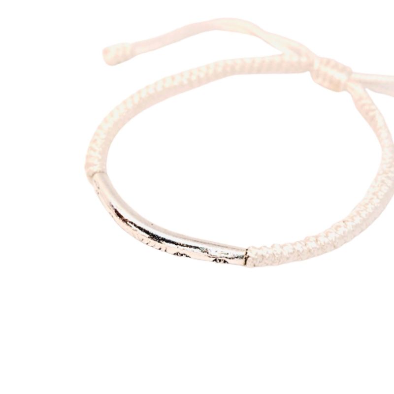 GENERICO - Pulsera Tibetana - Pulsera hilada blanca con decoración