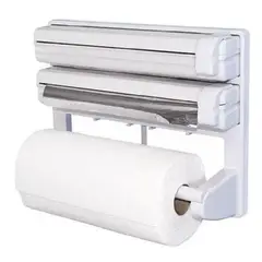 GENERICO - Portarrollo Dispensador Triple Cocina Corta Fácil Papel Nova