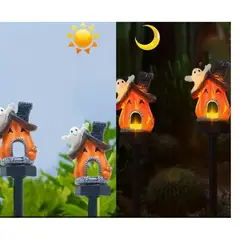 GENERICO - X2 Estaca Solar Casa Halloween Luz Cálida Pack