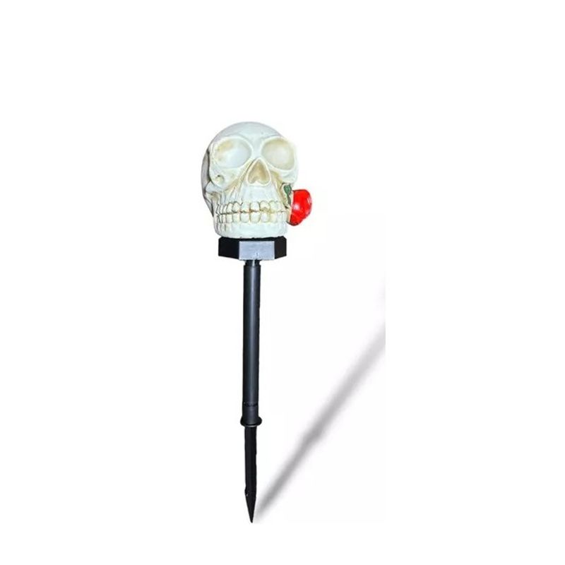 GENERICO - Estaca Solar Calavera Halloween Rosa ip65