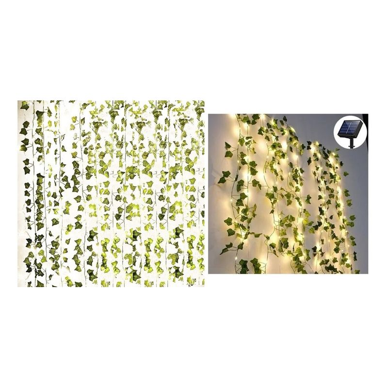 GENERICO - Cortina Enredadera Guirnalda De Hojas Artificiales 3x3 mtrs Solar