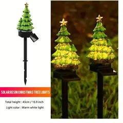 GENERICO - X2 Estaca Solar Árbol Navidad ip65 pack
