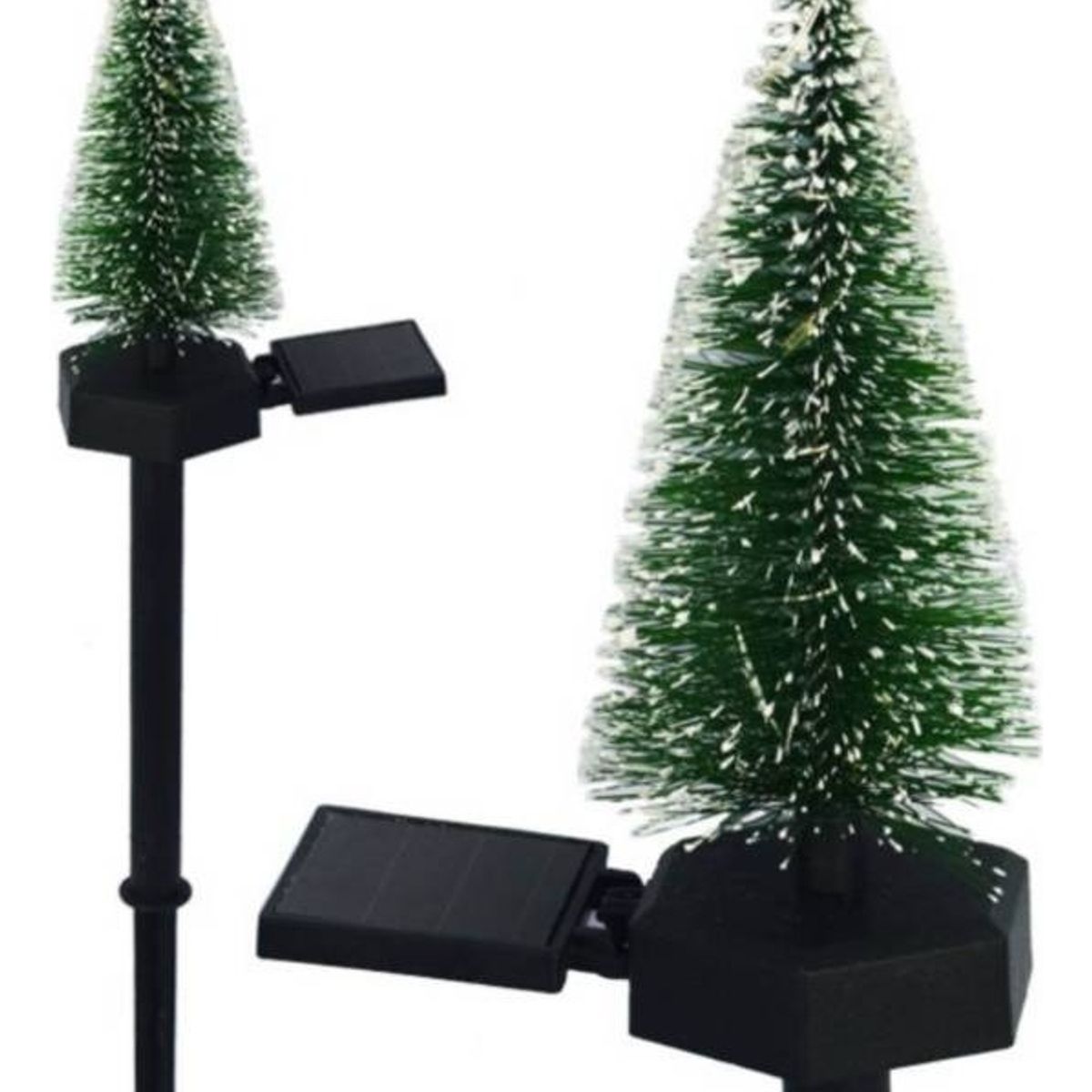 GENERICO - Estaca Solar Navidad Árbol con Nieve Pino